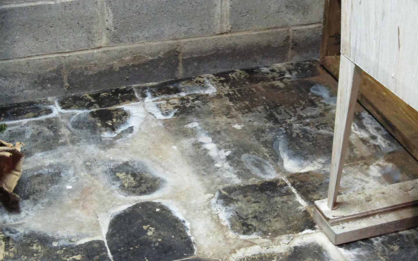 water damage on stone flooring 1